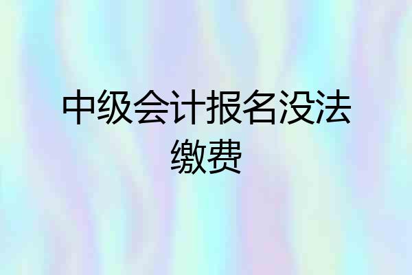 中级会计报名没法缴费
