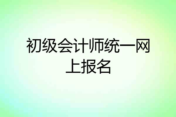 初级会计师统一网上报名