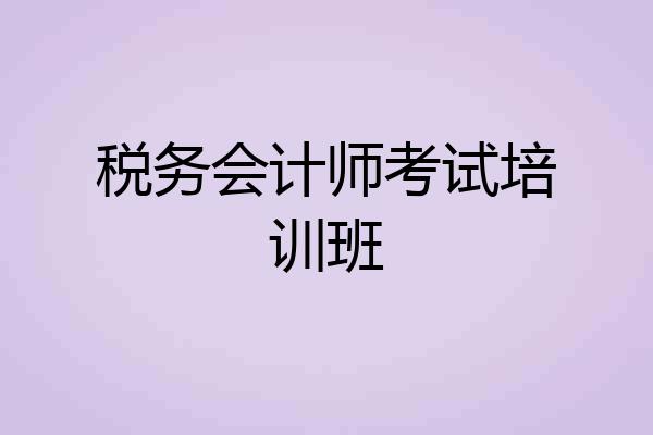 税务会计师考试培训班