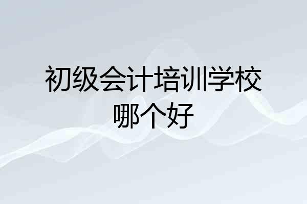 初级会计培训学校哪个好