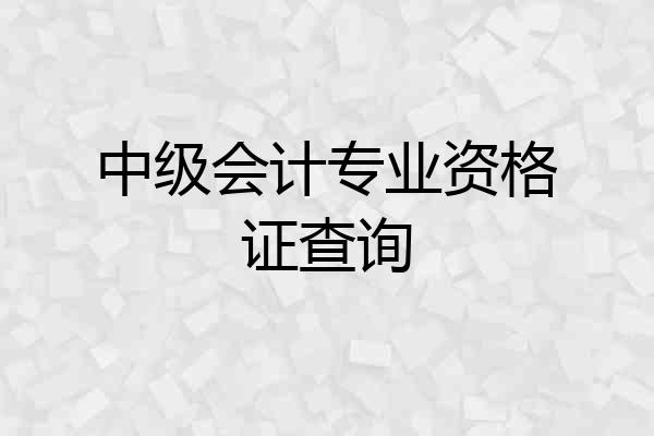 中级会计专业资格证查询