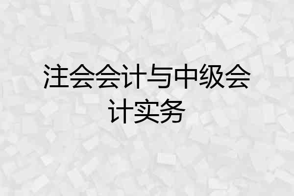 注会会计与中级会计实务
