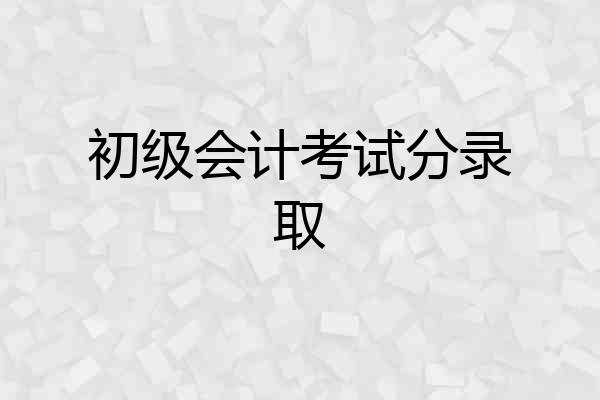 初级会计考试分录取