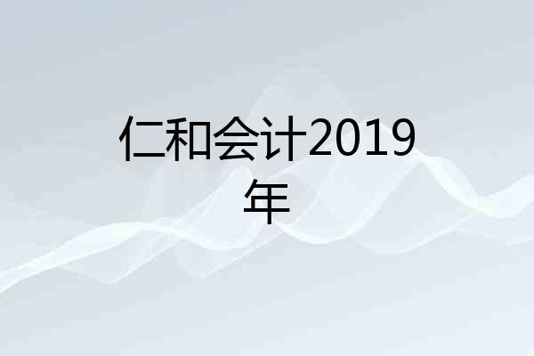 仁和会计2019年