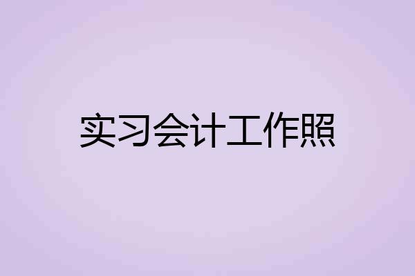 实习会计工作照