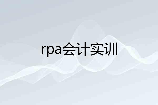 rpa会计实训
