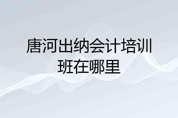 唐河出纳会计培训班在哪里