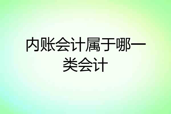 内账会计属于哪一类会计