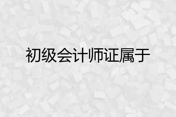 初级会计师证属于