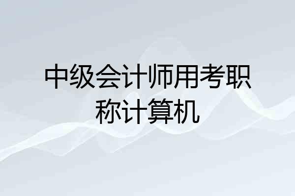 中级会计师用考职称计算机