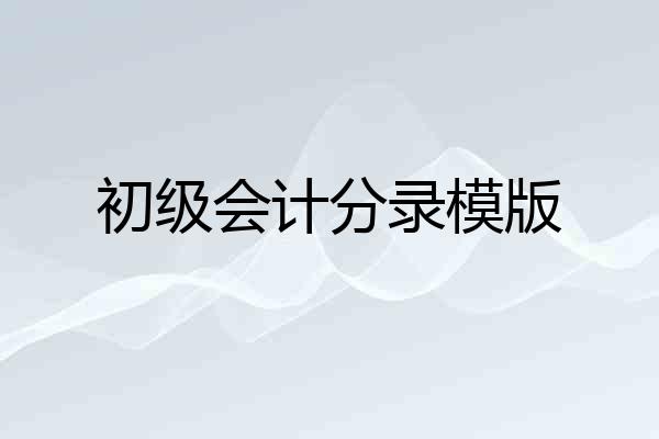 初级会计分录模版