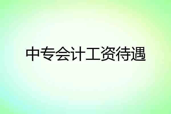 中专会计工资待遇