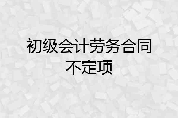 初级会计劳务合同不定项