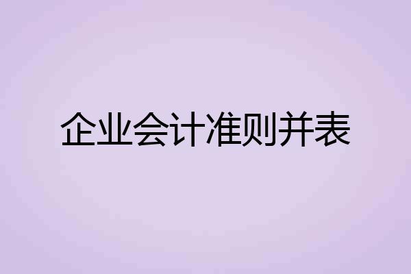 企业会计准则并表