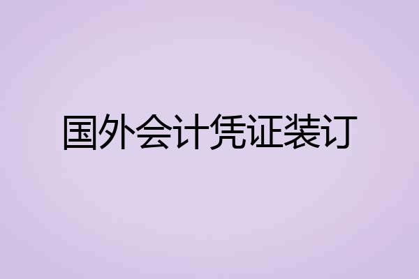 国外会计凭证装订