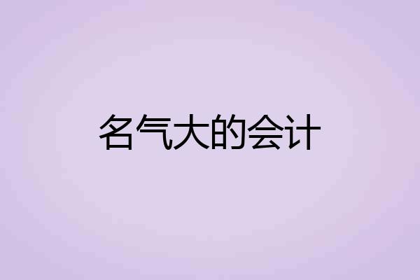 名气大的会计