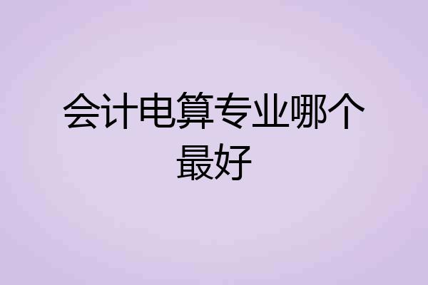 会计电算专业哪个最好
