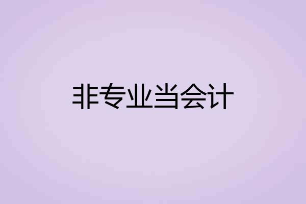 非专业当会计