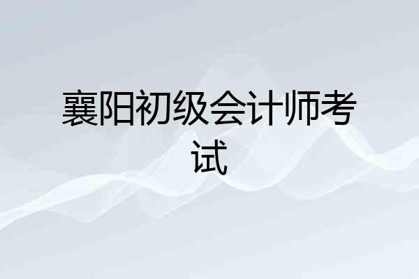 襄阳初级会计师考试