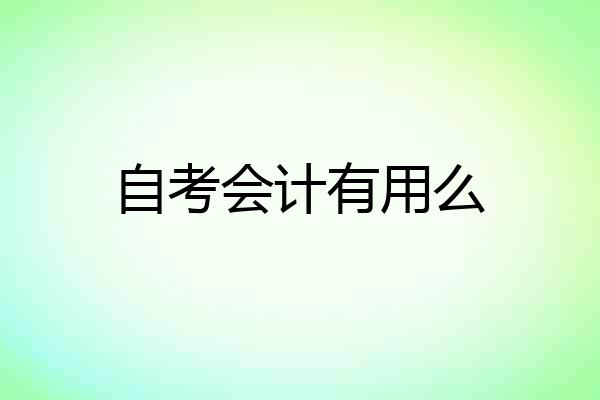 自考会计有用么