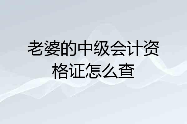 老婆的中级会计资格证怎么查