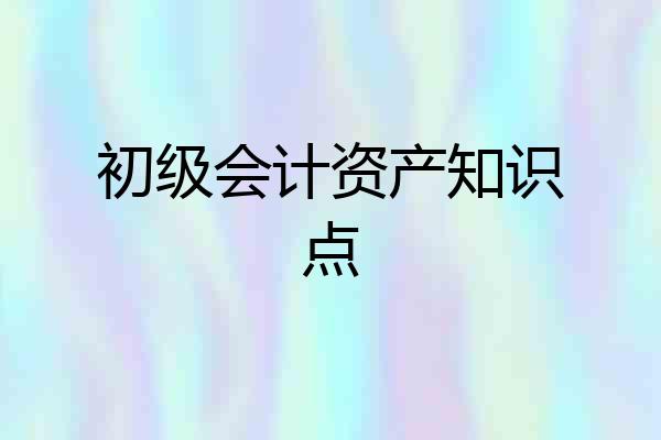 初级会计资产知识点