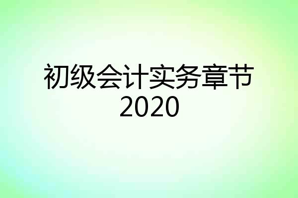 初级会计实务章节2020
