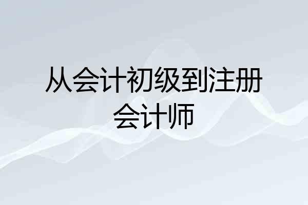 从会计初级到注册会计师