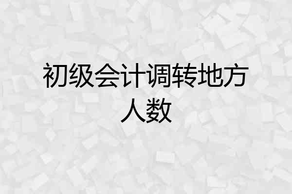 初级会计调转地方人数