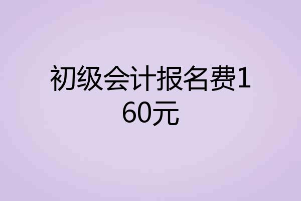 初级会计报名费160元