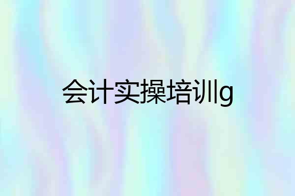 会计实操培训g