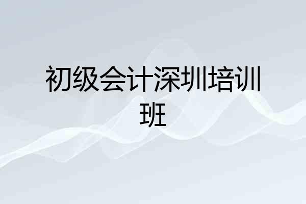 初级会计深圳培训班