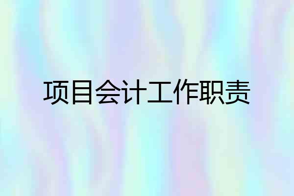 项目会计工作职责