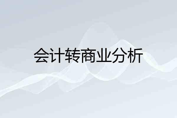 会计转商业分析