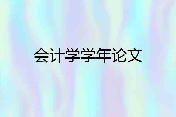 会计学学年论文