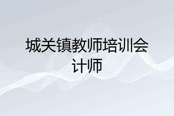 城关镇教师培训会计师