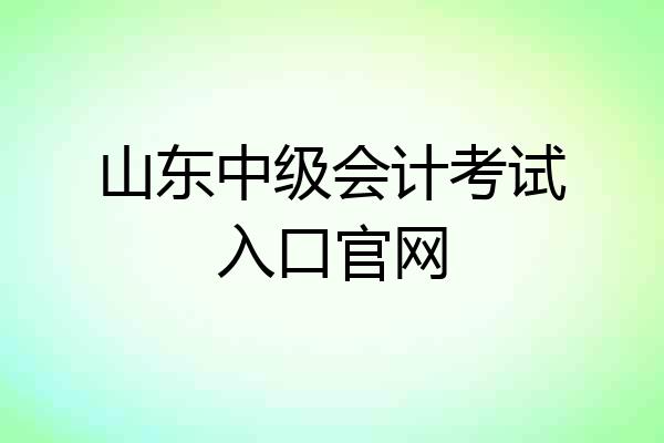 山东中级会计考试入口官网
