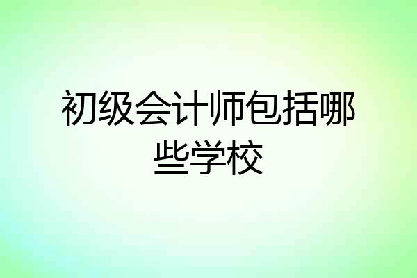 初级会计师包括哪些学校