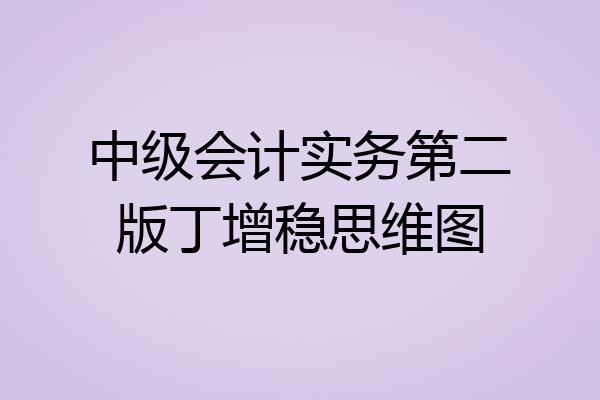 中级会计实务第二版丁增稳思维图