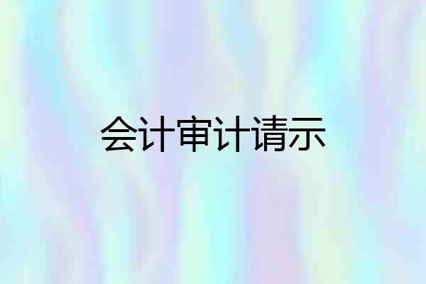 会计审计请示
