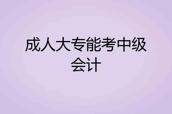 成人大专能考中级会计