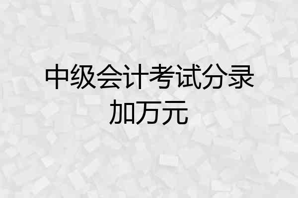 中级会计考试分录加万元