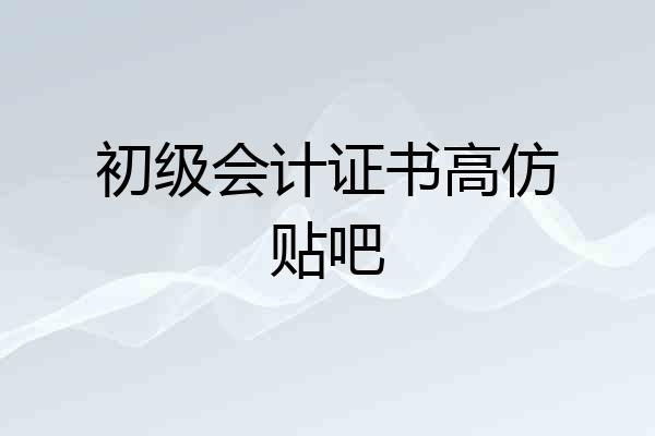 初级会计证书高仿贴吧
