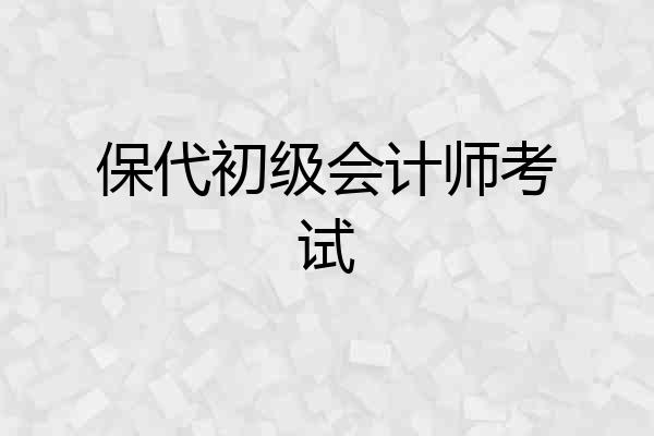 保代初级会计师考试