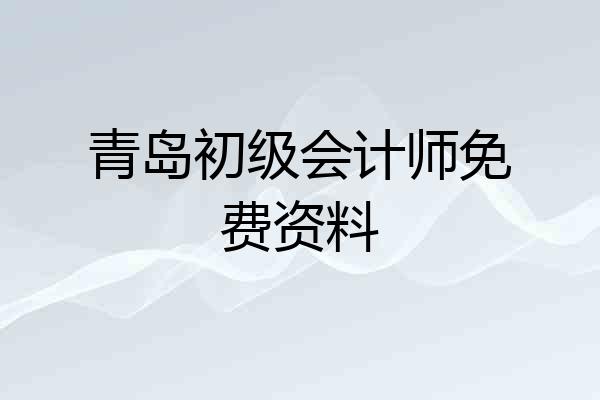 青岛初级会计师免费资料