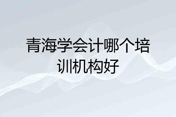 青海学会计哪个培训机构好