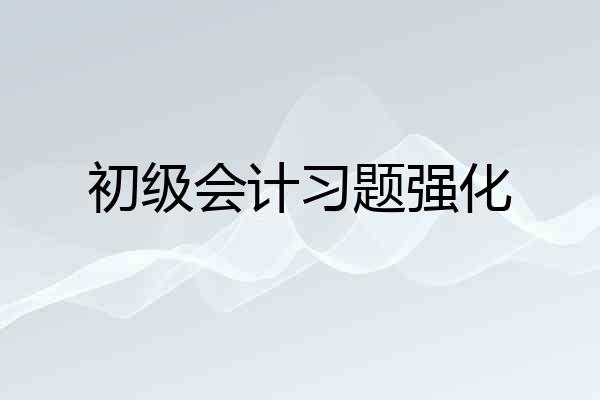初级会计习题强化
