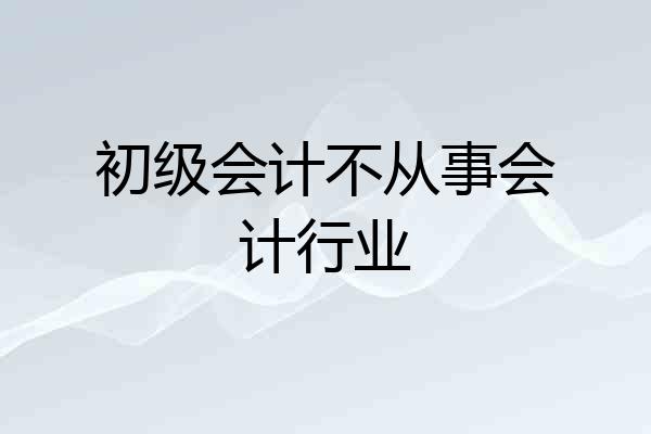 初级会计不从事会计行业
