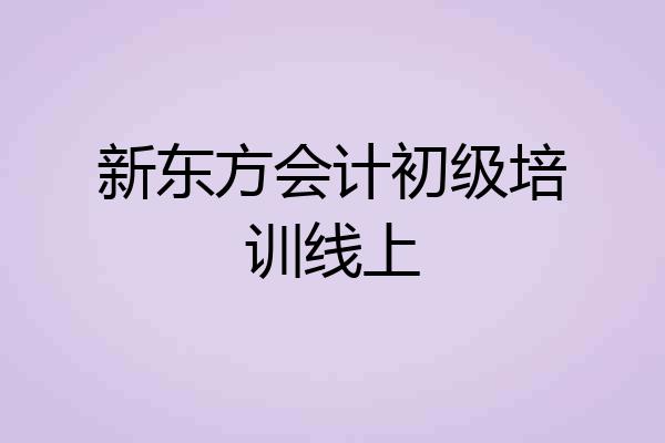 新东方会计初级培训线上