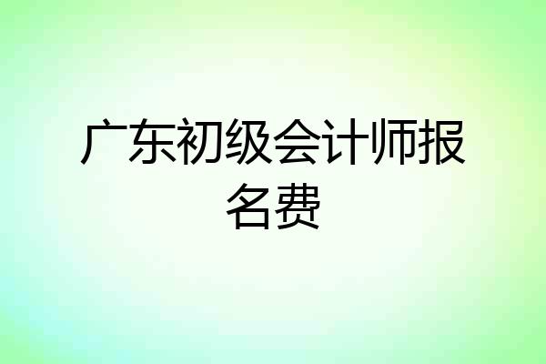 广东初级会计师报名费
